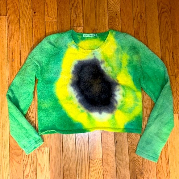 love tanjane Sweaters - LOVE TANJANE sz S Gorgeous tie-dye crop cashmere sweater BoHo hippie anthro